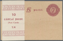 Irland - Ganzsachen: 1924, 1 1/2 Pg Purble Postal Stationery Postcard + Original Wrap "10 Cártai Pui - Entiers Postaux