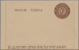 Irland - Ganzsachen: 1940/47 Four Unused Lettercards With 2½ Pg Brown On Differently Coloured Paper, - Ganzsachen