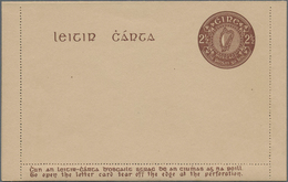 Irland - Ganzsachen: 1940/47 Four Unused Lettercards With 2½ Pg Brown On Differently Coloured Paper, - Postal Stationery
