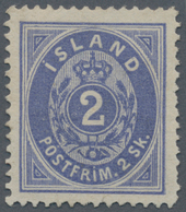 Island: 1873 2s. Blue, UNUSED Without Gum, With Two Shortened Perf At Lower Right Otherwise Fresh An - Other & Unclassified