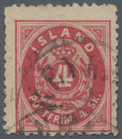 Island: 1873 4s. Red, Perf 12½, Used And Cancelled By Part Strikes Of "REYKJ(AVÍK)..." And "(KJØB)EN - Autres & Non Classés
