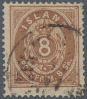 Island: 1873 8s. Brown, Used And Cancelled By Reykjavik Datestamp, Fine. L. Nielsen Certificate. (Mi - Autres & Non Classés