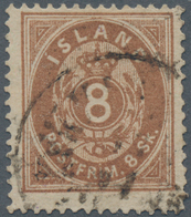 Island: 1873 8s. Brown, Used And Cancelled By Reykjavik Datestamp, Fine. L. Nielsen Certificate. (Mi - Other & Unclassified