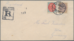 Island: 1892 50a. And 100a. Used On Registered Cover From Reykjavik To Ulm, Germany Via Copenhagen, - Other & Unclassified