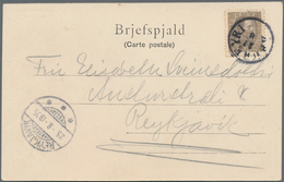 Island: 1905 Picture Postcard (Skjálfandafljót) Used From Akureyri To Reykjavik, Franked By King Chr - Altri & Non Classificati