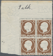 Island: 1912 King Frederik VIII. 5kr. Brown, Top Left Corner Block Of Four, Mint Never Hinged, Fresh - Altri & Non Classificati