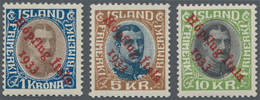 Island: 1933 "Hópflug" Complete Set, MINT NEVER HINGED, Fresh And Very Fine. Signed By P. Holcombe, - Autres & Non Classés