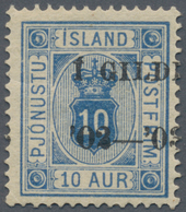 Island - Dienstmarken: 1902-03 10a. Blue With Ovpt. "Í GILDI/'02-'03" Shifted To The Right, MINT NEV - Officials