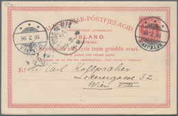 Island - Ganzsachen: 1890, 10 Aur Double Stationery Cards In Type "I" And "II" Sent Fron REYKJAVIK 1 - Postal Stationery