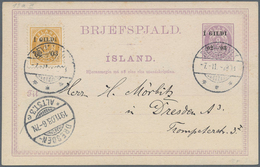 Island - Ganzsachen: 1902-03 Postal Stationery Card 8a. Violet, Optd. "Í GILDI/'02-'03" Used From Re - Entiers Postaux