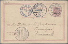 Island - Ganzsachen: 1903, 1 Gildi On 8 Aur Lilac Postal Stationery Card/question Section From Reykj - Entiers Postaux