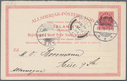 Island - Ganzsachen: 1903, Stationery Double Card "1 GILDI" On 10 Aur Sent, Without Text, From REYKJ - Ganzsachen