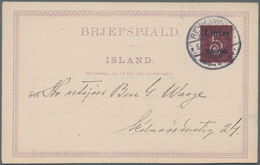 Island - Ganzsachen: 1919, 5 A On 8 A Postal Stationery Card With Additional Printing On Reverse, Us - Entiers Postaux