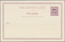 Island - Ganzsachen: 1919, 5 A On 8 A Brown-lilac Overprint Postal Stationery Postcard, Unused, Mi 4 - Ganzsachen