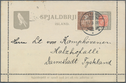 Island - Ganzsachen: 1909, 4 Aur Card Letter Uprated With 16 Aur Christian IX. Sent From REYKJAVIK V - Postal Stationery