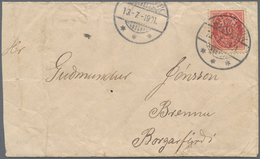 Island - Stempel: "BORGARNES" Crown Handstamp Used On Back Of Cover From Reykjavik To Borgarfirdi In - Altri & Non Classificati