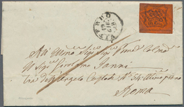 Italien - Altitalienische Staaten: Kirchenstaat: 1867, 10 Cent. Orange-vermilion Cancelled With Grid - Stato Pontificio