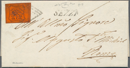 Italien - Altitalienische Staaten: Kirchenstaat: 1867. 20 C Black On Vermilion, Imperforated, Tied B - Kerkelijke Staten