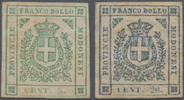 Italien - Altitalienische Staaten: Modena: 1859. Provisional Government. 5 C Green And 30 C Dark Gre - Modène