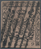 Italien - Altitalienische Staaten: Modena - Zeitungsstempelmarken: 1853. 9 C Greyish Violet, "large - Modène