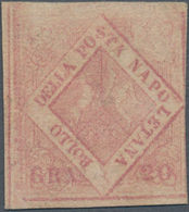 Italien - Altitalienische Staaten: Neapel: 1858, 20 Gr Lilac-rose Unused Without Gum, Two Side Full - Napels