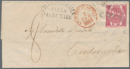 Italien - Altitalienische Staaten: Neapel: 1859: 10 G Carmino Violaceo, "NAPELS POSTAL FORGERY" Tied - Neapel