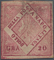 Italien - Altitalienische Staaten: Neapel: 1859/1861, 20 Gr Carmine, POSTAL FORGERY (Falso Per Posta - Napoli