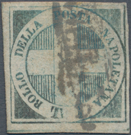 Italien - Altitalienische Staaten: Neapel: 1860. 1/2 Tornese Blue "Crocetta", Oxidized, Certificate - Neapel