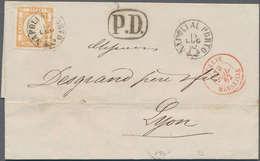 Italien - Altitalienische Staaten: Neapel: 1861. 10 Ga Orange Brown, Tied By Cds "NAPOLI AL PORTO 15 - Naples