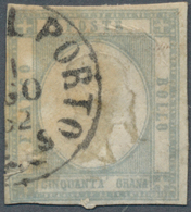 Italien - Altitalienische Staaten: Neapel: 1861, Italy - Province Of Naples: 50 Gr Pearl Grey, Close - Neapel