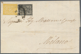 Italien - Altitalienische Staaten: Parma: 1855, 10c. Black And 5c. Bright Yellow, Attractive Frankin - Parme