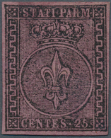 Italien - Altitalienische Staaten: Parma: 1852, 40 C Black On Violet, Full Margins, Mint Ungummed, N - Parme