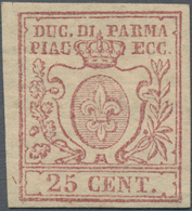 Italien - Altitalienische Staaten: Parma: 1857, 25 C. Brown Lilac, Mint Hinged With Original Gum, Fu - Parme