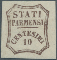 Italien - Altitalienische Staaten: Parma: 1859, 10 Cent Dark Brown Mint Never Hinged, Stamp With Fre - Parma