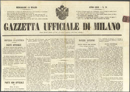 Italien - Altitalienische Staaten: Parma - Zeitungsstempelmarken: 1857, 6 Cent. Black On Light-rose - Parma