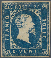 Italien - Altitalienische Staaten: Sardinien: 1851, 20 C Blue, Close To Full Margins, Fresh Color, M - Sardegna