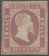 Italien - Altitalienische Staaten: Sardinien: 1851: 40 Centesimi, Lila Rosa, Mint With Part Of Origi - Sardinien