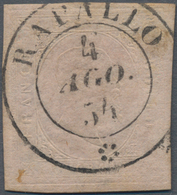 Italien - Altitalienische Staaten: Sardinien: 1853, 40 C Pale Rose Cancelled With Double Circle Post - Sardaigne