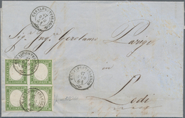 Italien - Altitalienische Staaten: Sardinien: 1855/1859. 5 C. Olive Green, 3rd Table, 1859 Printing - Sardinië