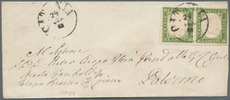 Italien - Altitalienische Staaten: Sardinien: 1862. Cover With Horizontal Pair 10cmi Innersizilian F - Sardinia