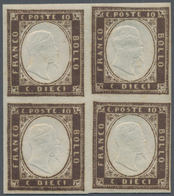 Italien - Altitalienische Staaten: Sardinien: 1858. 10 C Dark Chocolate Brown, Good Margins, Mint Ne - Sardinien