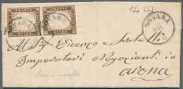 Italien - Altitalienische Staaten: Sardinien: 1858. 10 C. Umbra, Tied By Two Strikes Of The Cds NOVA - Sardinien