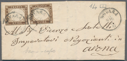 Italien - Altitalienische Staaten: Sardinien: 1858. 10 C. Umbra, Tied By Two Strikes Of The Cds NOVA - Sardinia