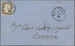 Italien - Altitalienische Staaten: Sardinien: 1855, Viktor Emanuel 10 C Olive-grey (olivia Grigio Sc - Sardinien