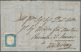 Italien - Altitalienische Staaten: Sardinien: 1855. 20 C. Cobalt On Letter Addressed To Millesimo, C - Sardinië
