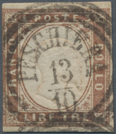 Italien - Altitalienische Staaten: Sardinien: 1862, 3 L Copper Bronze Cancelled With Three-ring Post - Sardinia