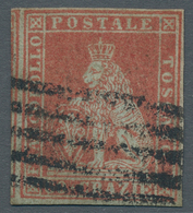 Italien - Altitalienische Staaten: Toscana: 1852, 60 Crazie Scarlatto Su Grigio, 60cr. Scarlet On Gr - Toskana