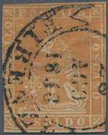 Italien - Altitalienische Staaten: Toscana: 1857. 1 Soldo Ocre, Cancelled By "hooded" Circle "FIRENZ - Toscana