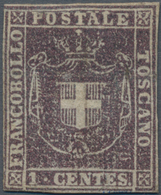 Italien - Altitalienische Staaten: Toscana: 1860, 1 Cent. Violet-brown Mint With Original Gum, The S - Toskana