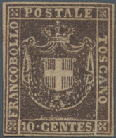 Italien - Altitalienische Staaten: Toscana: 1860, Provisional Government. 10 C Brown, Mint With Orig - Toskana